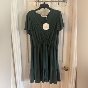 Women’s X-Large, Rusty Dusty dress, green, lagoon look, boho, NWT